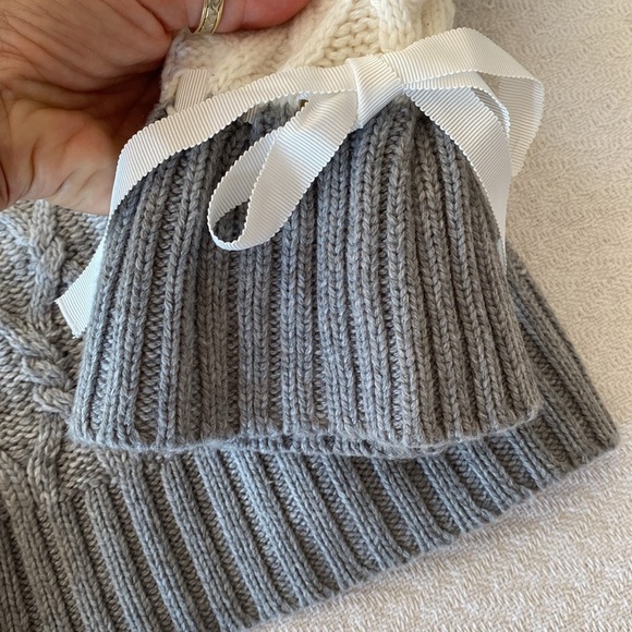 Max Studio Gray and Cream Cable Knit Sweater - Picture 3 of 8